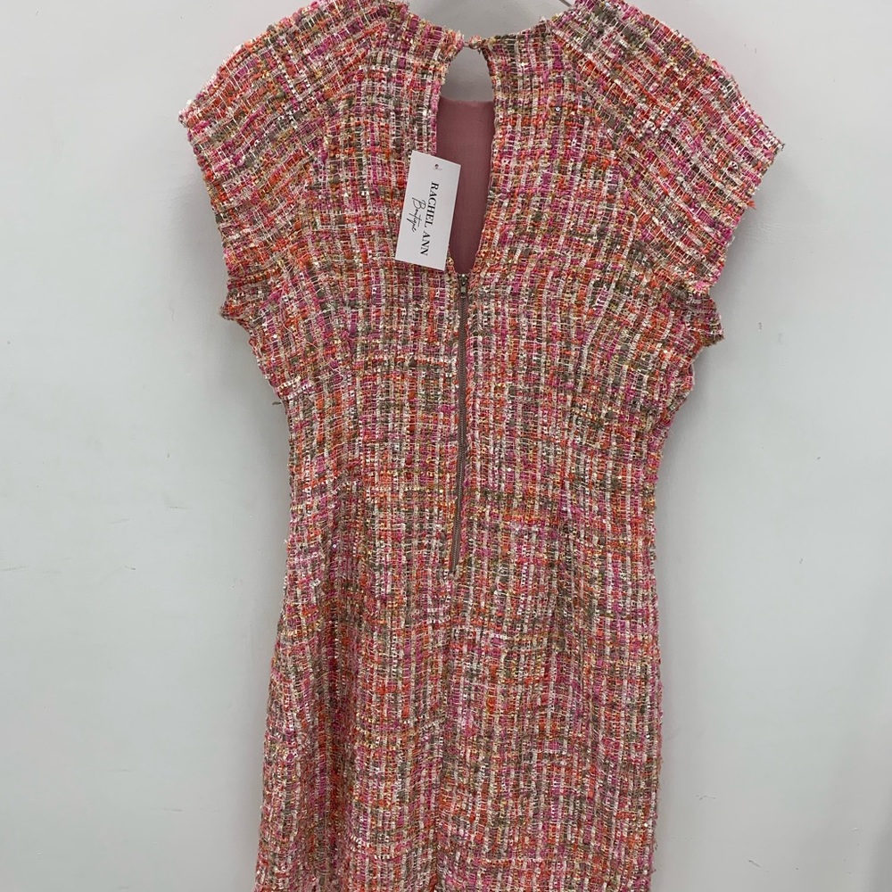 Fanco multi pink tweed dress